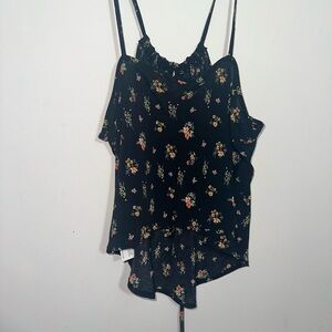 Floral Black Women's Top